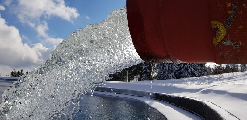 february, day, fountain, energy, cold, tree, wintertime, winter blast, force, waterfall, ice, built structure, cooling, snow, cold temperature, sky, winter