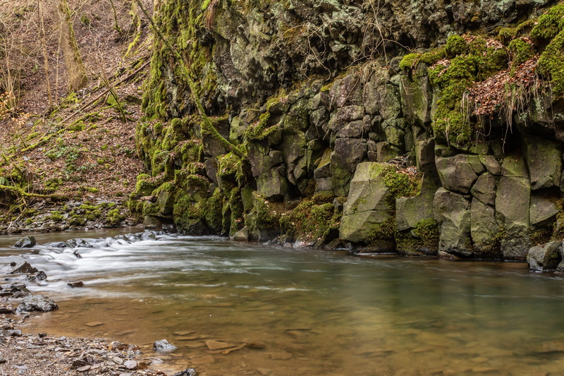 rock - object, waters, land, landscape, moss, watercourse, stones, outdoors, plant, nature, river üssbach, vulkaneifel, bad bertrich, beauty in nature