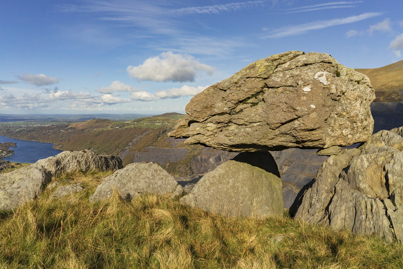 solid, rock, day, sky, wales, tranquil scene, outdoors, rock - object, rocks, non-urban scene, llanberis, snowdonia, water, rock formation, scenics - nature