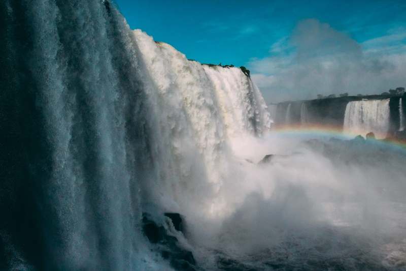 ship, iguazu, national, blurred motion, waterfall, crew, sky, iron, aquatic sport, rock, 5K, light, mountain, falling water, power, safari, nature, zafary. safary