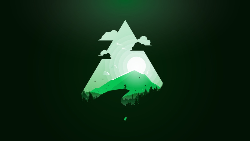 Paradise, 4K, k, green, Minimal