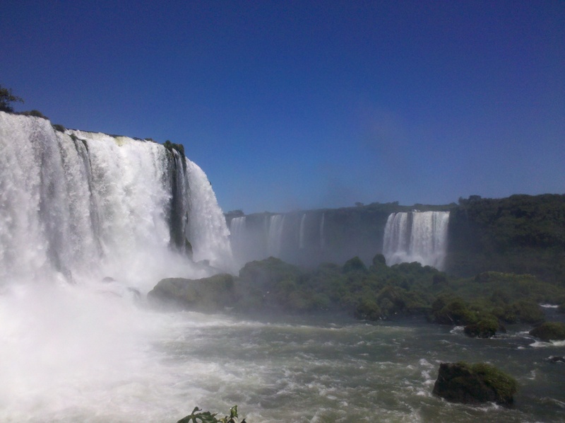 power, sky, waterfall, landscape, travel destinations, rio, falling water, day, nature, water, brazil, blurred motion, cataracts, flowing, scenics - nature