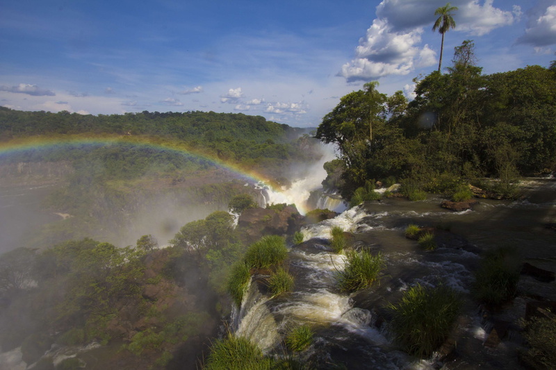 4K, water, cloud - sky, landscape, flowing, nature, environment, beauty in nature, argentina, outdoors, rainbow, day, river, flowing water, motion, brazil
