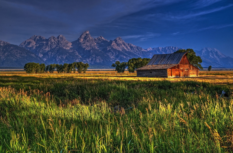 row, teton, park, mormon, mountains, wyoming, national, grand, hole, jackson, barm, farm, usa, 4K, autumn, rustic