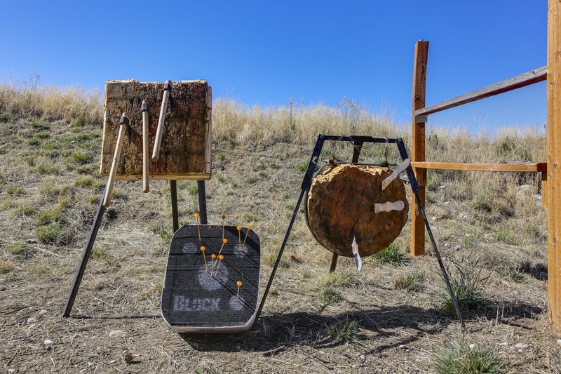 rusty, rural scene, clear sky, throwing tomahawk, field, metal, deterioration, sky, shooting experience, blue, no people, primitive weapons, old, 5K, nature