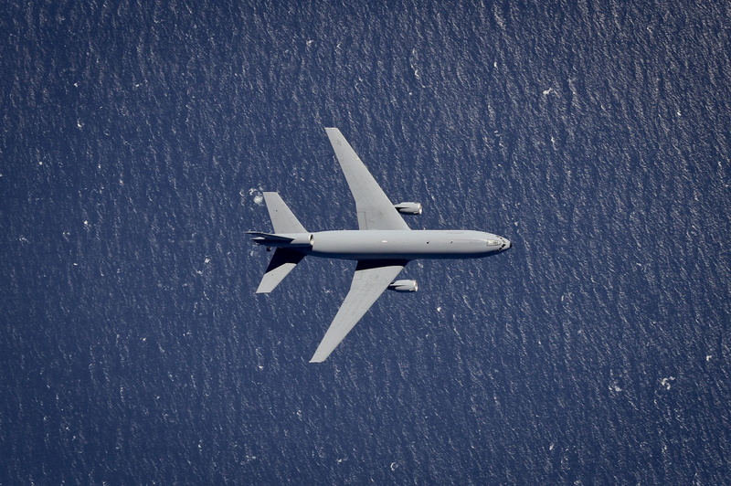 2K, blue, aircraft, air force, extender aircraft, plane, motion, no people, military, outdoors, mid-air, airplane, on the move, sky, mode of transportation