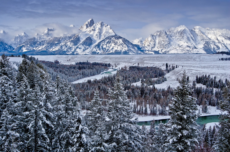 blue, scenics, plant, woodland, tree, grand teton national park, nature, cold temperature, european Alps, white, sky, ice, mountains, mountain Range, water