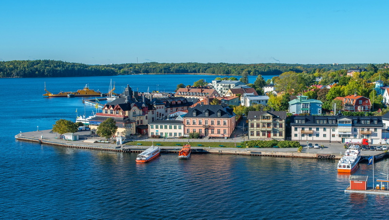 cities, vaxholm, 2K, stockholm, rivers, sweden, houses