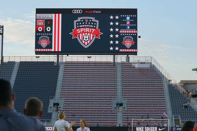 architecture, day, crowd, audi field, built structure, sign, people, adult, city, united states, building exterior, real people, soccer, western script