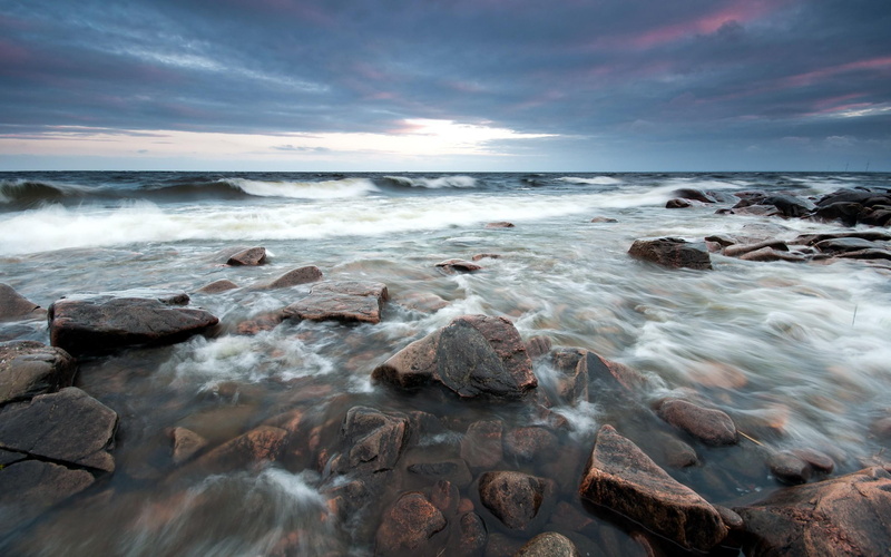 stony, 2K, waves, beach, nature