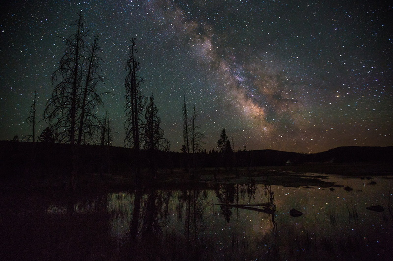 space and astronomy, tranquil, sparkle, tranquil scene, star field, constellation, silhouettes, space, america, scenics - nature, cosmos, time, reflection