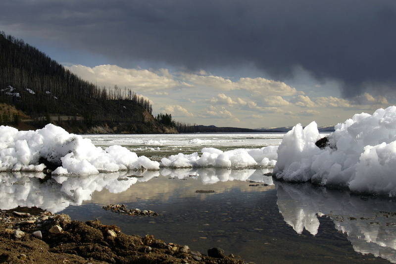 day, frozen, cold temperature, tranquility, mountain, outdoors, water, floating on water, national, sky, scenics - nature, 1080P, beauty in nature, landscape