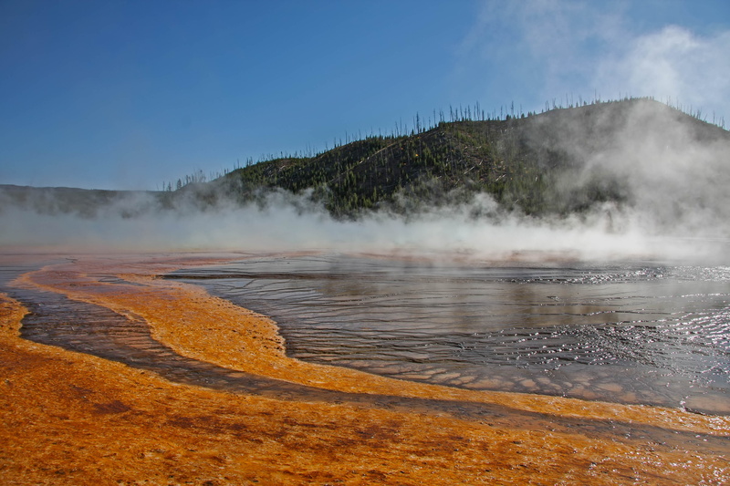 outdoors, thermal spring, scenic, geyser, hot, geology, waters, lake, 2K, smoke - physical structure, scenics - nature, steam, geothermal energy, no people