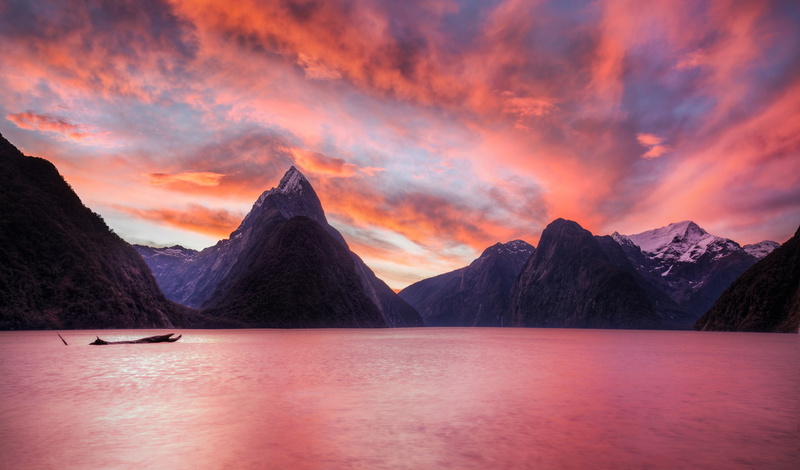 New Zealand, South island, Piopiotahi, 1080P, the fjord Milford Sound