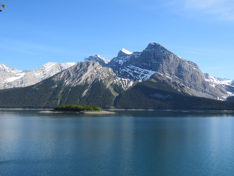 idyllic, upper kananaskis lake, rocky mountains, day, 4K, scenics - nature, glacial, mountain peak, island, canada, alberta, no people, blue, water, nature