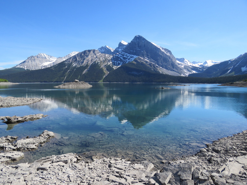nature, island, alberta, day, tranquil scene, snowcapped mountain, outdoors, sky, upper kananaskis lake, rockie, rocky mountains, upperlake, no people