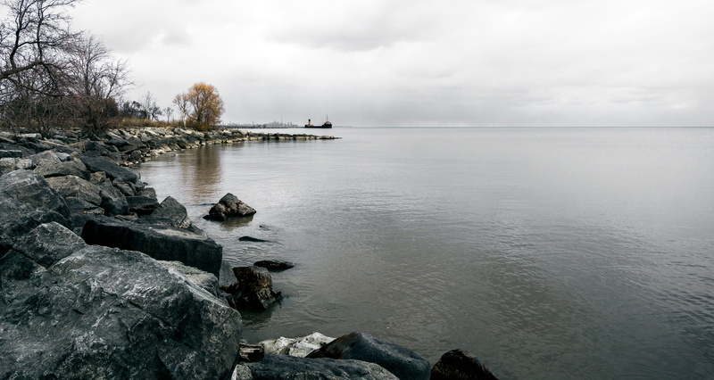 canada, lagoon, port credit, cloud - sky, scenics - nature, idyllic, solid, land, sea, mississauga, sky, day, water, horizon, trees, 5K, tranquility, outdoors