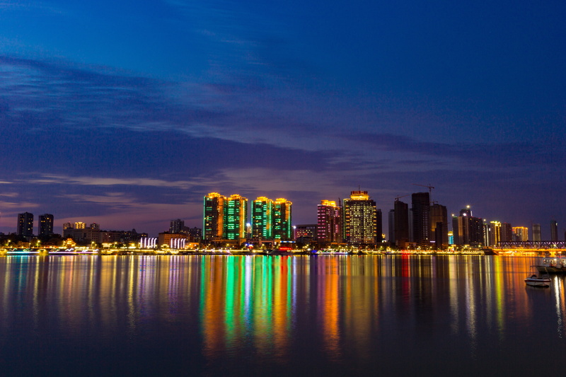 building, famous Place, nightlife, architecture, twilight, waterfront, modern, no people, scenics, office building exterior, harbor, panorama
