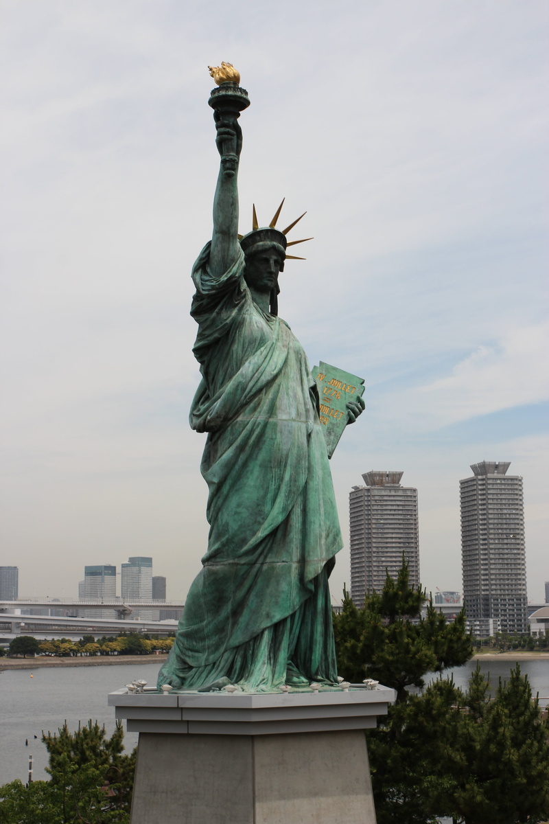 representation, female likeness, symbol, art and craft, new york, tourism, cloud - sky, japan, outdoors, flame, usa, human representation, statue of liberty
