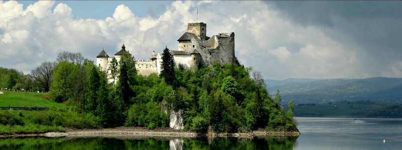 landscape, architecture And Buildings, mountain, built structure, waterfront, river, the past, Niedzica, nature, europe, 1080P, day, scenics, travel Locations
