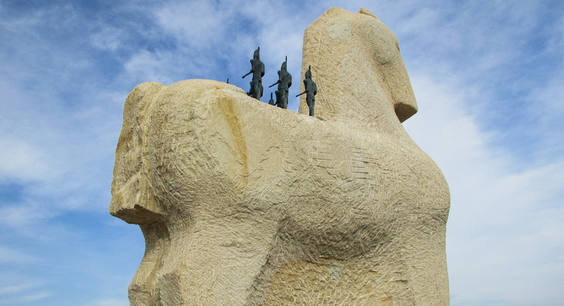 Cyprus, no people, craft, solid, art, statue, religion, nature, travel, the past, Sculpture Park, stone material, outdoor, history, sculpture, low angle view