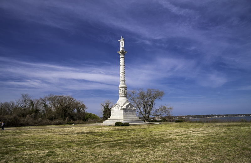 tree, virginia, day, history, photos, monument, city, cloud - Sky, blue skies, nature, skies, memorial, yorktown, sky, Virginia, landmark, victory, tourism