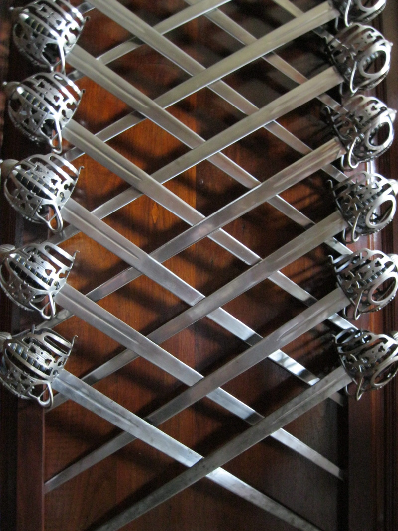 colonies, antique, creativity, no people, low angle view, history, day, built structure, human skeleton, security, art and craft, metal, original, ceiling