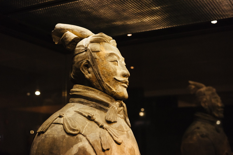 chinese, emperor qinshihuangs mausoleum site museum, history, architecture, representation, antique, focus on foreground, art and craft, low angle view