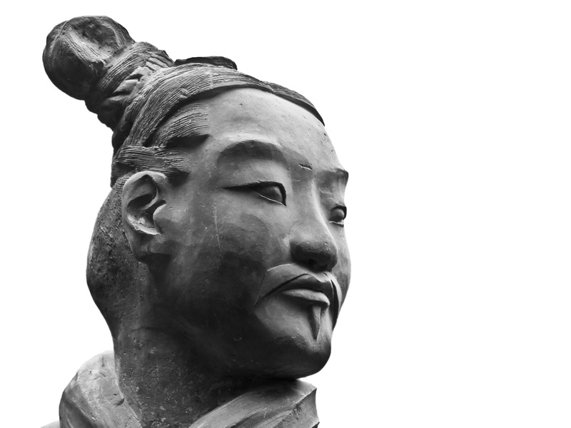 concrete, human, art and craft, history, low angle view, statue, fine art statue, architecture, close-up, terracotta army, white background, head, sky