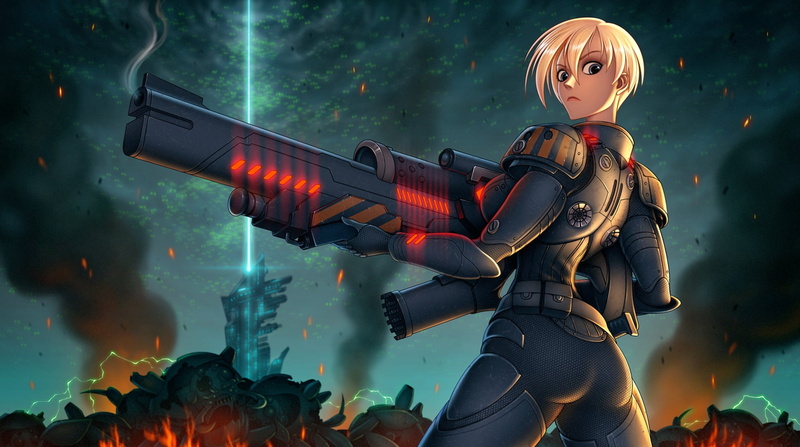 Ralph, haired, disney, armor, fan art, Wreck-It Ralph, holding, soldiers, gun, calhoun, blonde, yellow, rifle, Sergeant Calhoun, female, Tamora Jean Calhoun