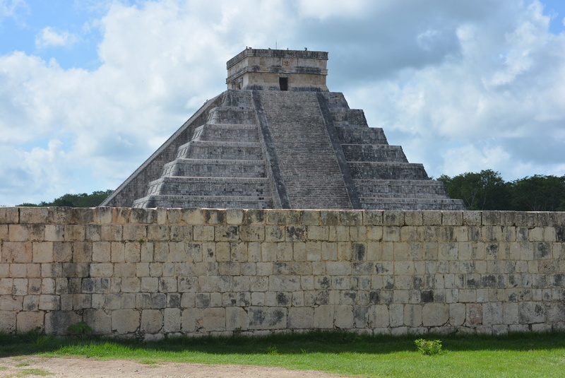 building exterior, outdoors, old ruin, travel destinations, stone wall, kukulcan, mexico, tourism, ancient, history, grass, ancient civilization, ruined