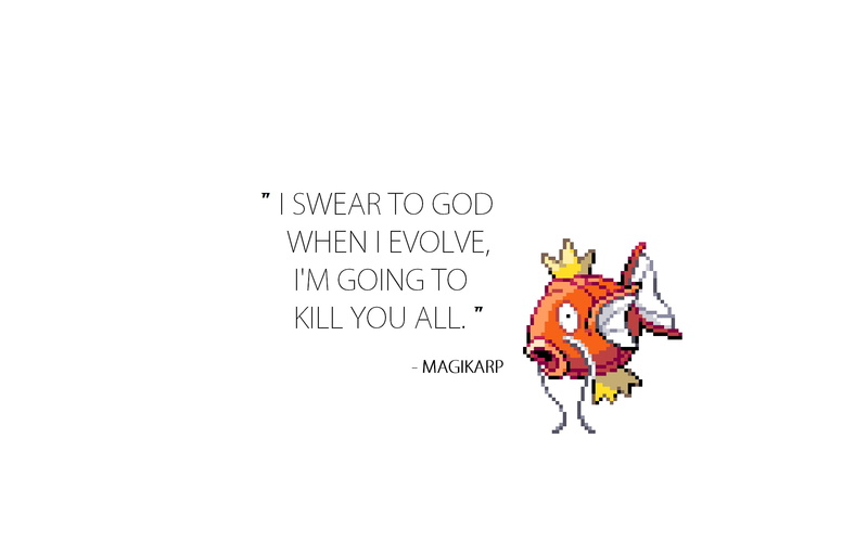 minimalism, text, Pokémon, motivational, pixels, Magikarp, video games, 1080P