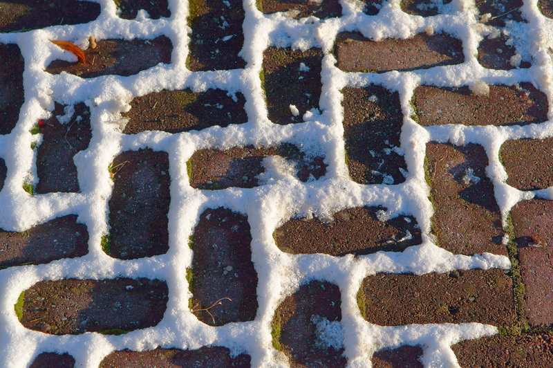 floral pattern, backgrounds, forms, construction, road, outdoors, alley, paving stone, white color, city, decor, path, white, grey, snow, architecture