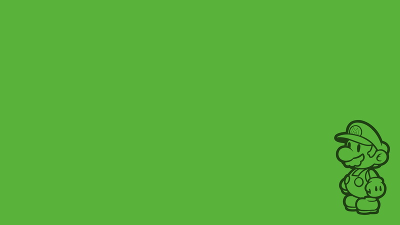 Paper Mario, minimalism, 1080P, Silhouette, Simple, video Game Characters, logo, Simple Background, Super Mario, Mario Bros., Green