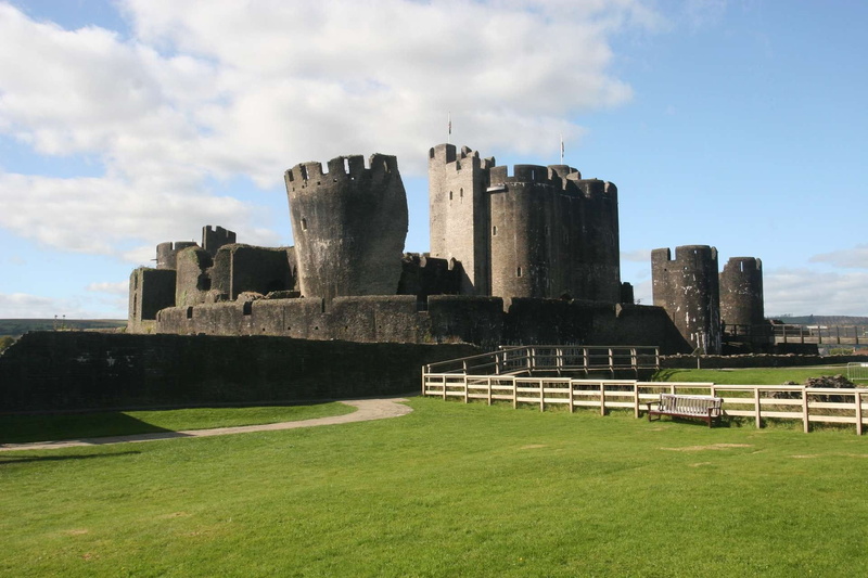 medieval, no people, outdoors, Wales, ancient civilization, europe, building exterior, day, archaeology, welsh, nature, travel, Caerphilly Castle, cloud - sky