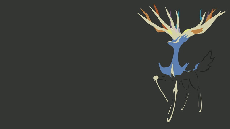 illustration, minimalism, pokemon, xerneas, 1080P, simple, background, simple background