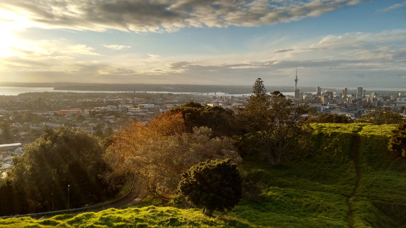 architecture, sky, zealand, urban Skyline, outdoors, Auckland, city, trees, building, light from above, public domain, scenics, day, panoramic, new, beauty in nature
