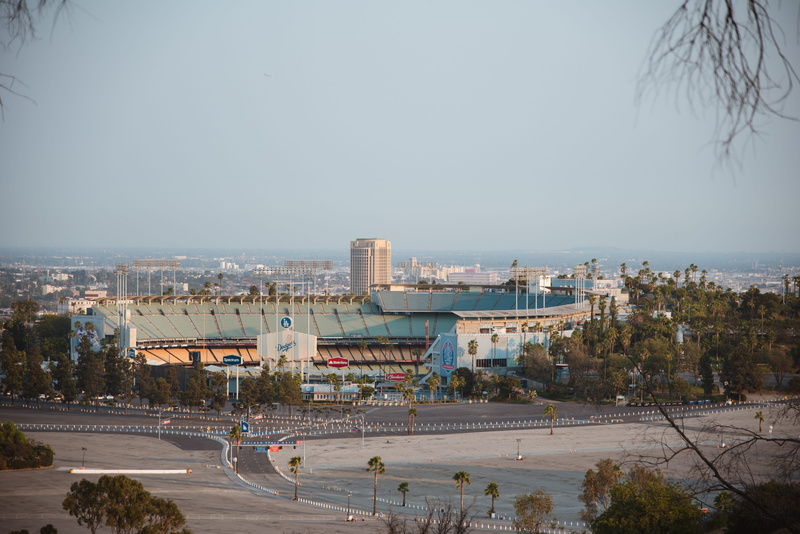 building, day, transportation, plant, baseball, water, mode of transportation, dodgers, road, building exterior, outdoors, united states, no people, echo park