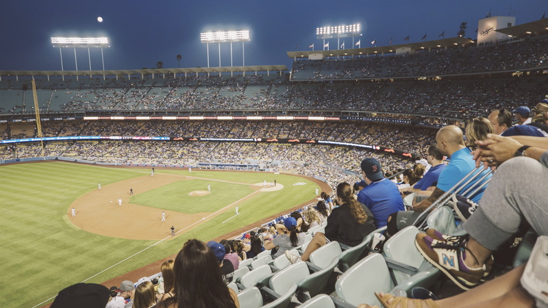team sport, moon, united states, women, match - sport, crowds, high angle view, group of people, looking, lights, adult, outdoors, baseball, built structure