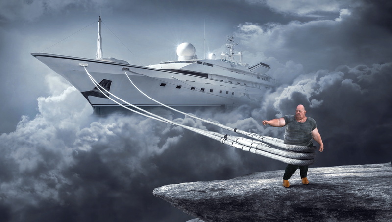 surreal, cordage, arrival, standing, dream, outdoors, ship, 4K, fantastic, port, cruise, men, composing, anchor, thick, full length, man, sea, leash, nature