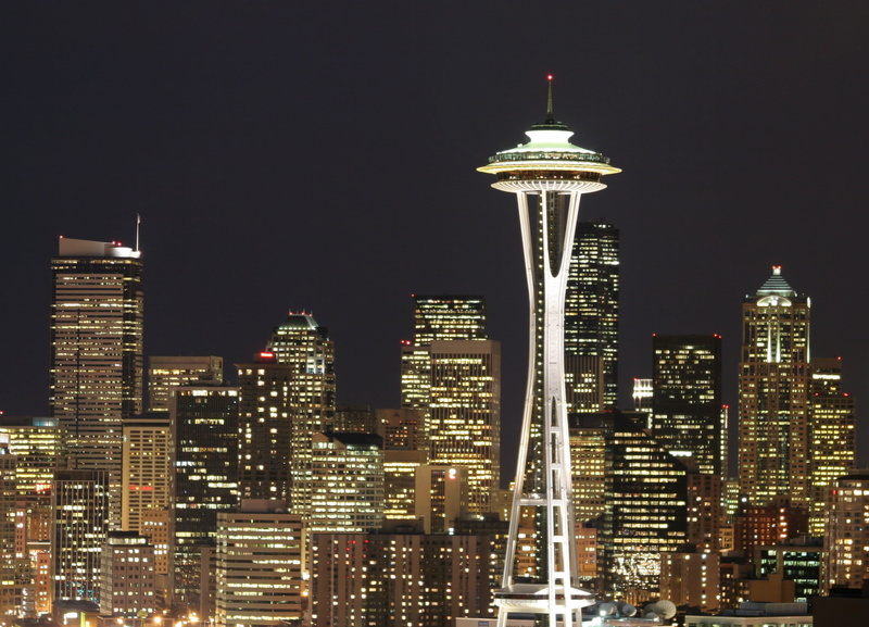 urban Skyline, Seattle  Space Needle, 1080P, city, famous Place, needle, building Exterior, Skyline, built Structure, Canada, night, cityscape, architecture