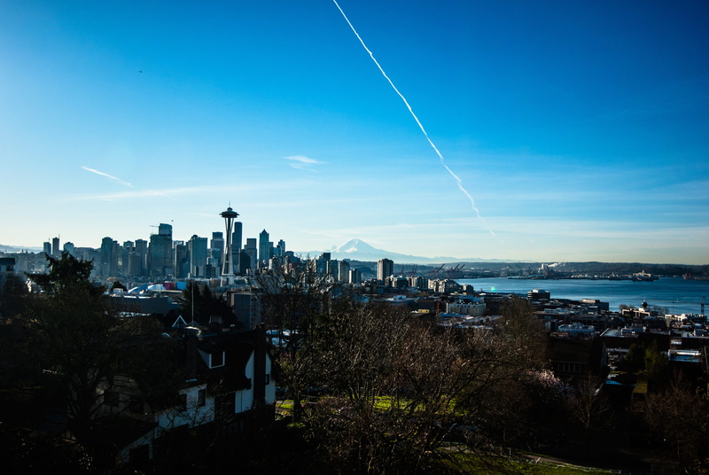 nikon, kerry park, blue, residential district, 2K, sky, united states, cityscape, seattle, built structure, urban skyline, modern, skyline, building exterior