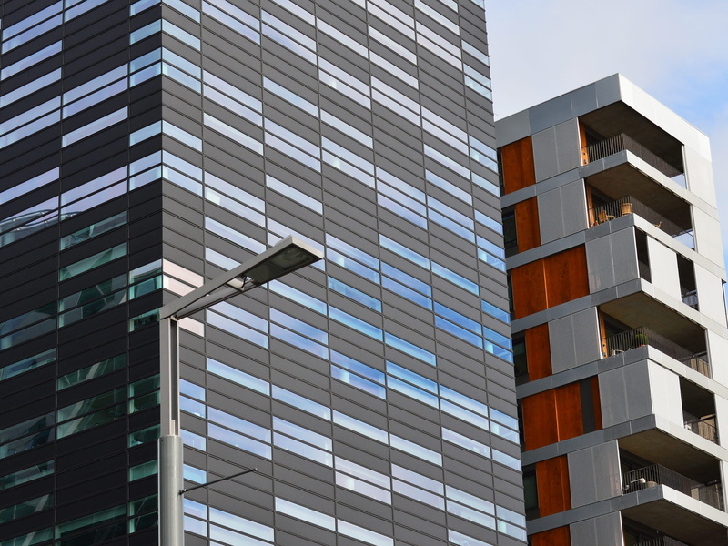 white, photo, business, day, low angle view, building, company, glass - material, glass, tall - high, commercial, outdoors, property, design, white building