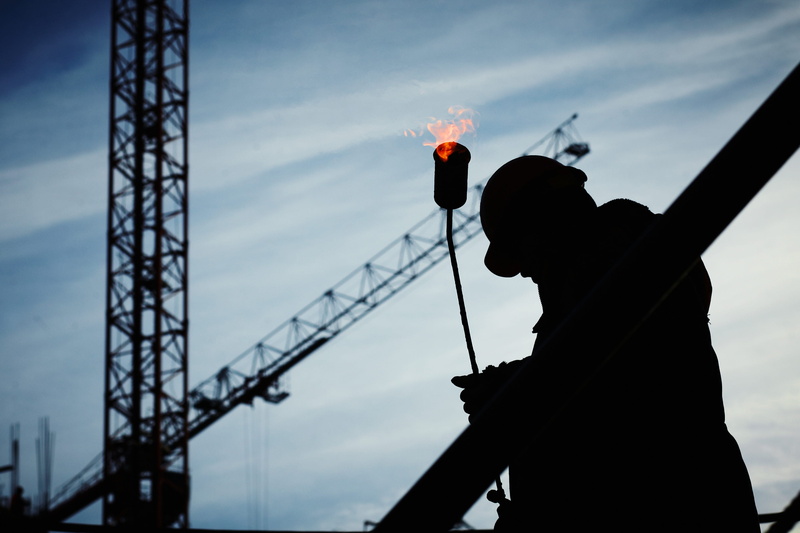 build, sky, sign, one person, industry, construction, working, construction industry, construction worker, crane, builder, worker, outdoors, construction site