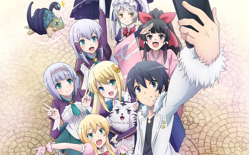 1080P, short hair, Yumina Urnea Belfast, Linze Silhoueska, smiling, anime, long hair, Leen (Isekai wa Smartphone to Tomo ni), brunette, Kokonoe Yae, Elze Silhoueska