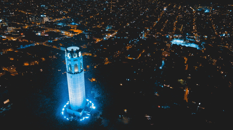 illuminated, motion, nature, technology, water, 4K, lighting equipment, street, human representation, no people, drone, representation, city, blue, bay area