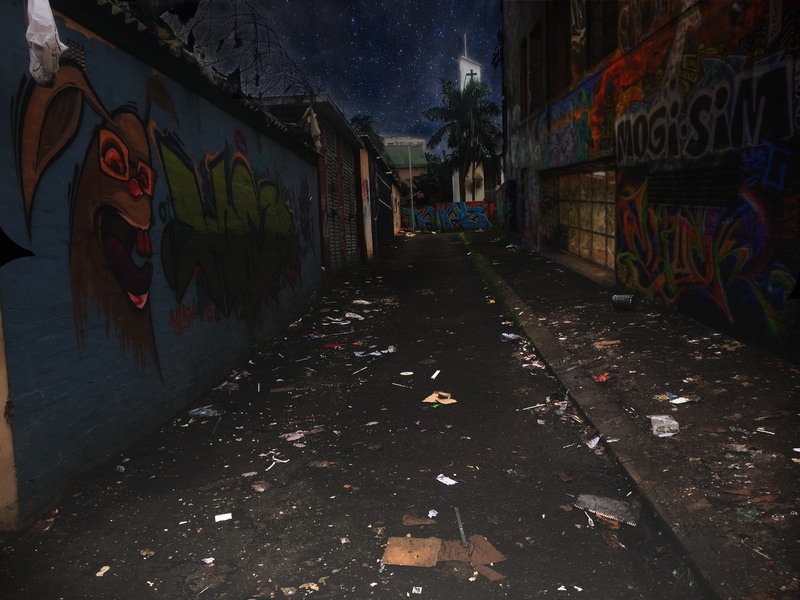 street, direction, mural, alley, illuminated, the way forward, urban, durban, creativity, no people, alley way, built structure, building, building exterior