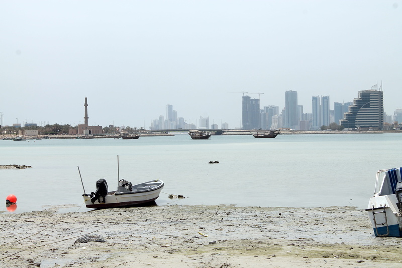 no people, moored, transportation, sea, bahrain, muharraq, water, 4K, mode of transportation, outdoors, day, nautical vessel, boat, nature, urban skyline