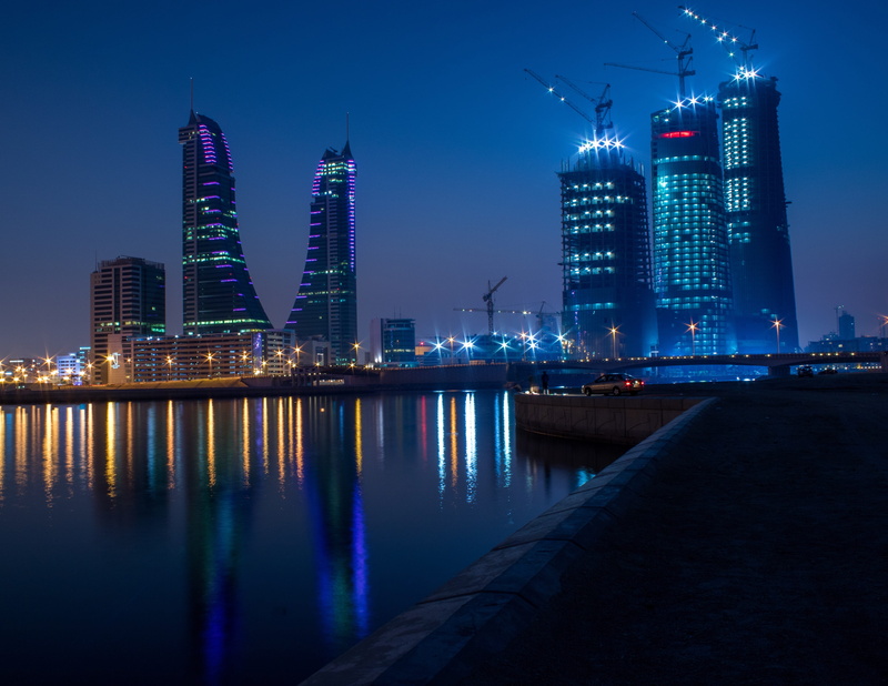 nature, development, no people, waterfront, manama, tower, dock, cityscape, pier, metropolis, skyscraper, outdoors, architecture, building, reflection