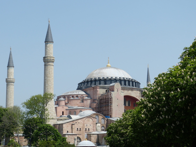 Istanbul, building, place of worship, 4K, religion, belief, dome, Hagia Sofia, building exterior, built structure, minaret, turkey, mosque, world heritage